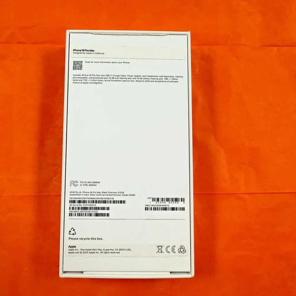 Apple iPhone 16 Pro Max Box Only – Original Packaging – Great Condition